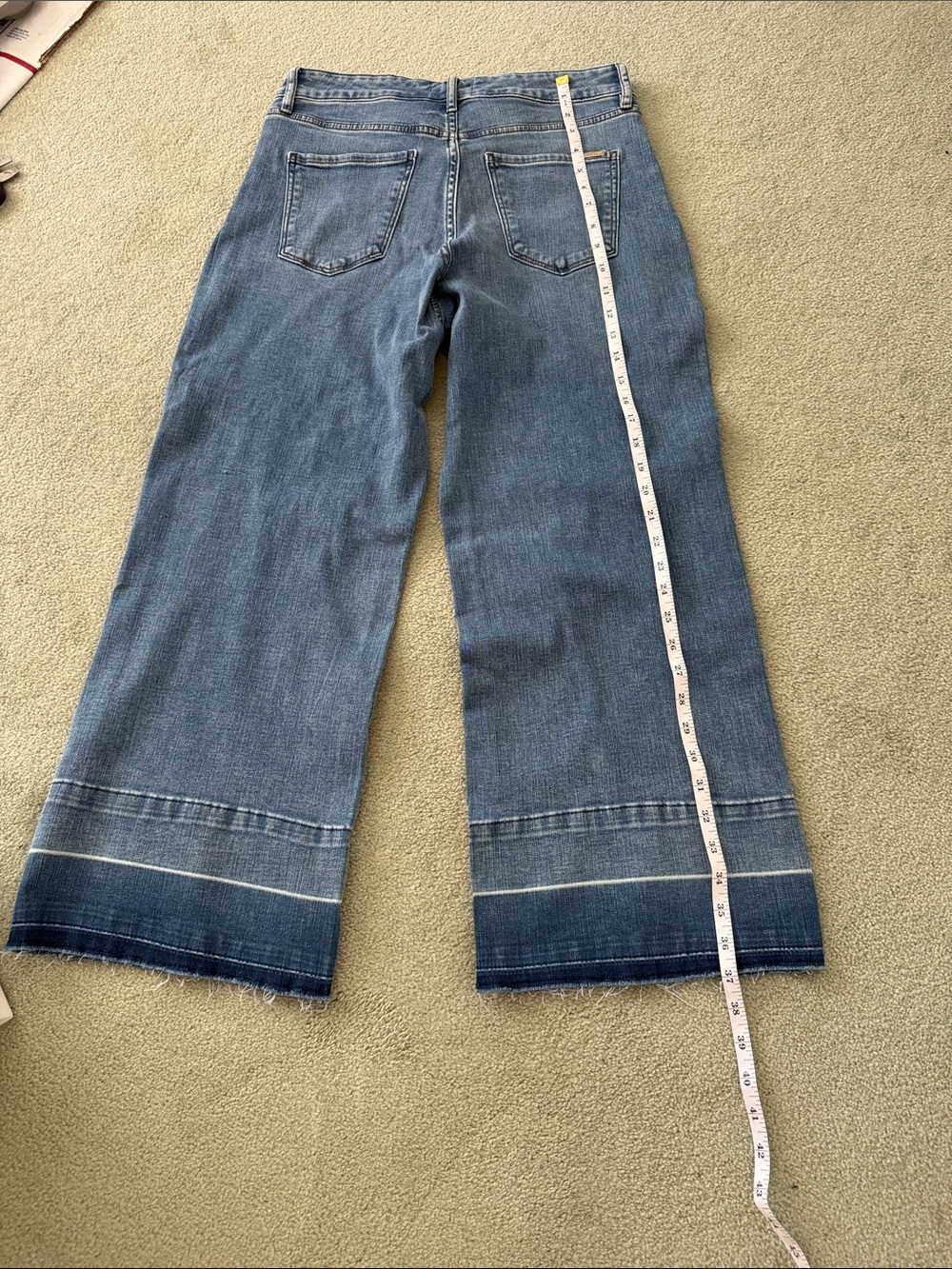 WHBM Wide Leg Crop Women's Jeans in Light Blue - Picture 6 of 7